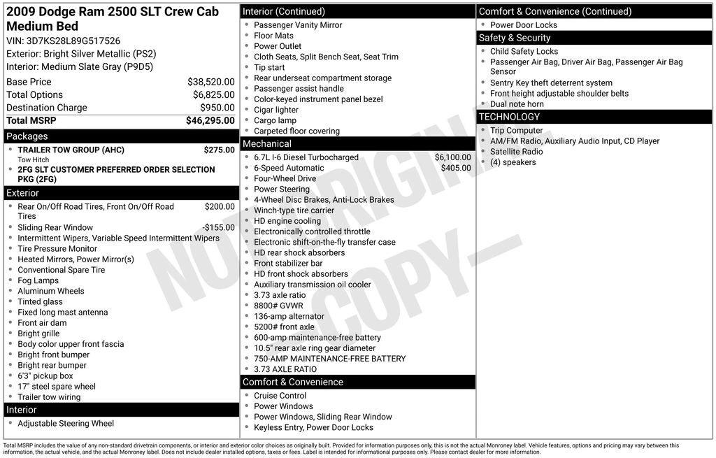 dodge ram 2500 pickup 2009 3D7KS28L89G517526 image dodge ram 2500 pickup 2009 3D7KS28L89G517526 image